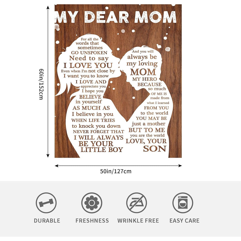 Birthday Gifts for Mom from Son Stocking Stuffers I Love You Gifts Best Mom Ever Ideas to My Mom Blanket Mothers Day Christmas Valentines Present Bed Throw Blanket 60x50