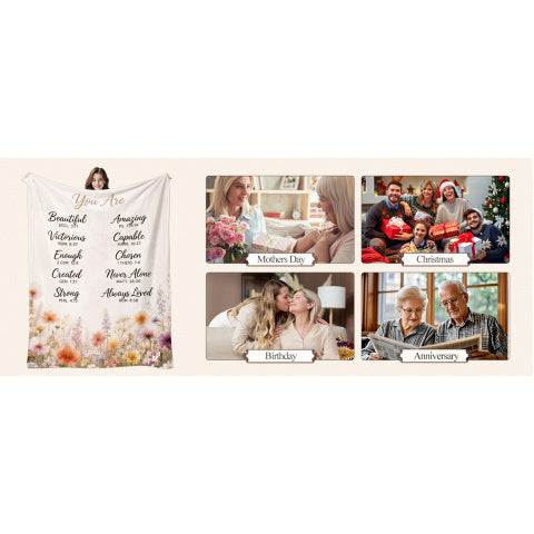 Christian Gifts for Women, Mom Religious Inspirational Catholic Confirmation Communion Faith Gift for Friend, Birthday Valentines Mothers Day Easter Christmas Throw Blanket for Wife Girls 60''x50''