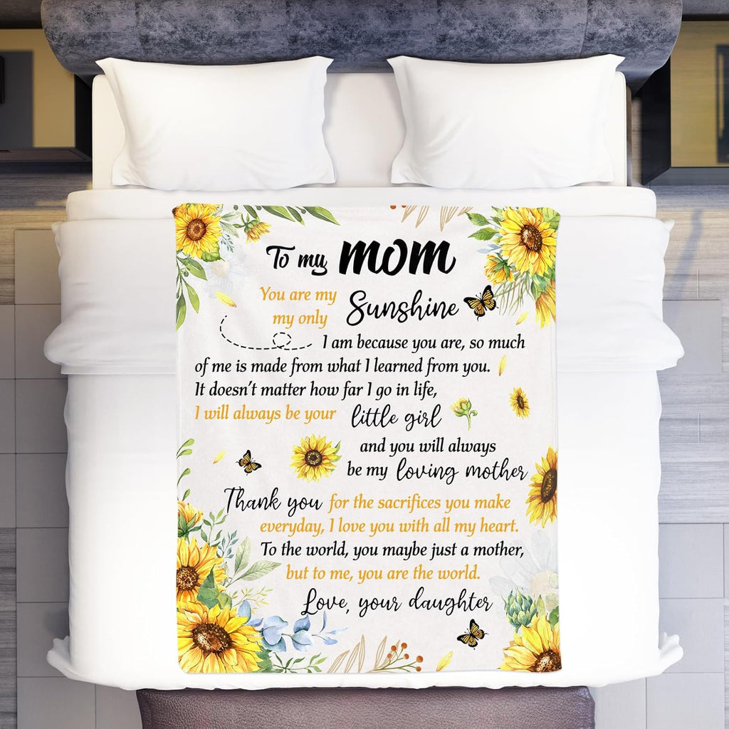 Soft Flannel Mom's Throw Blanket, 50 X 60 Inch- Perfect for Christmas or Mom's Birthday
