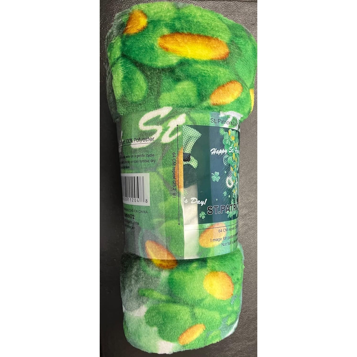 Luck of The Irish St Patrick's Day Plush Throw Blanket(50 X 70)- Shamrocks and Leprechaun Hats