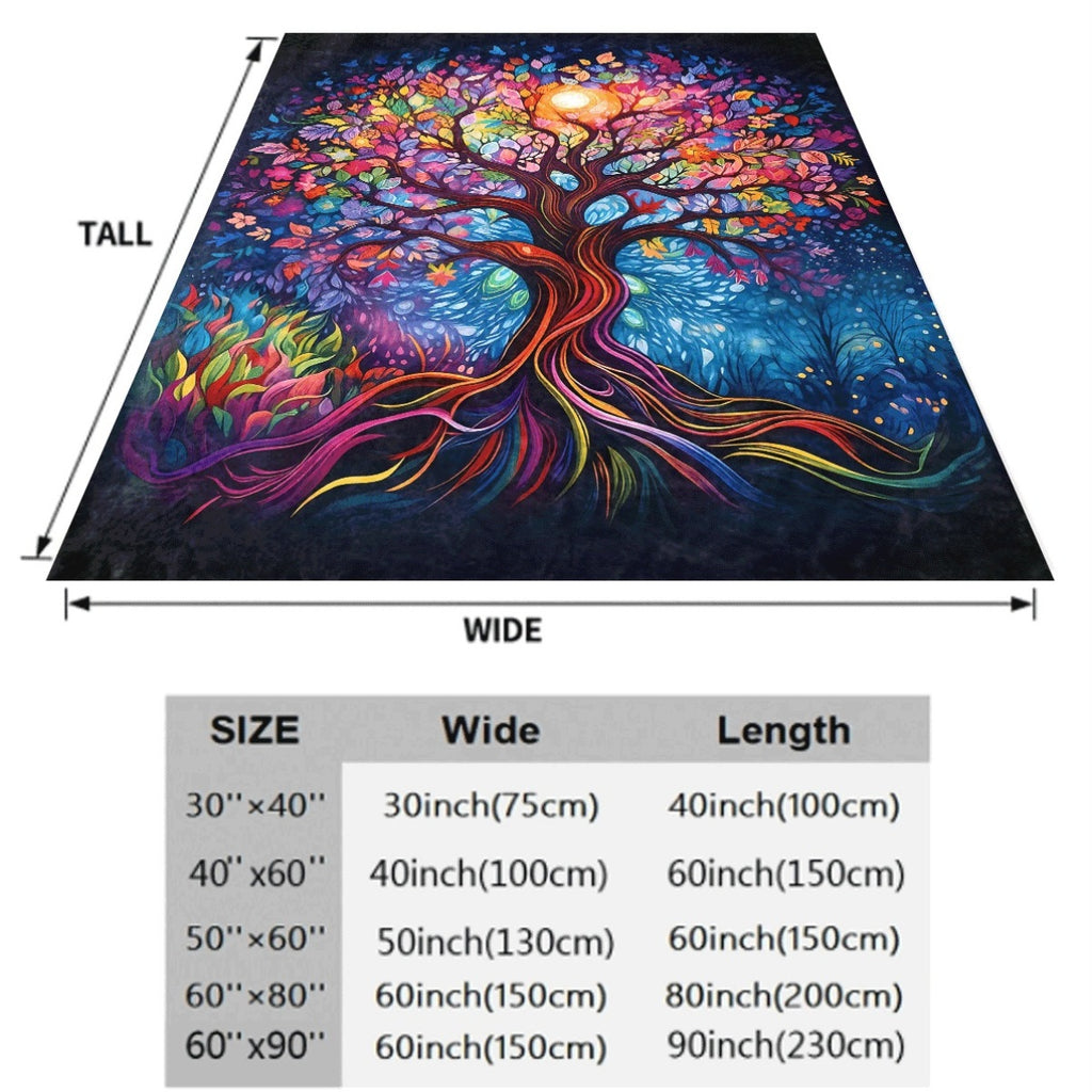 1pc Beautiful Tree of Life Blanket Soft Comfortable All-Year-Warm Sofa Camping Travel Machine Washable Polyester Multipurpose Gift for Teens Adults