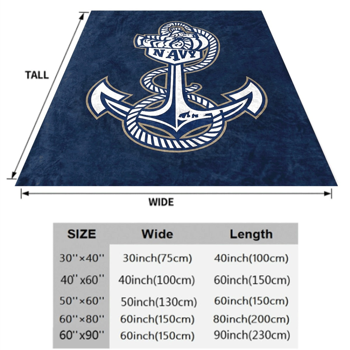 1pc Navy Anchor And Rope Flannel Throw Blanket Blue Background with Classic Naval Design, Cozy Flannel Material, Perfect for Sofa And Bed Decor, All-Season Warmth