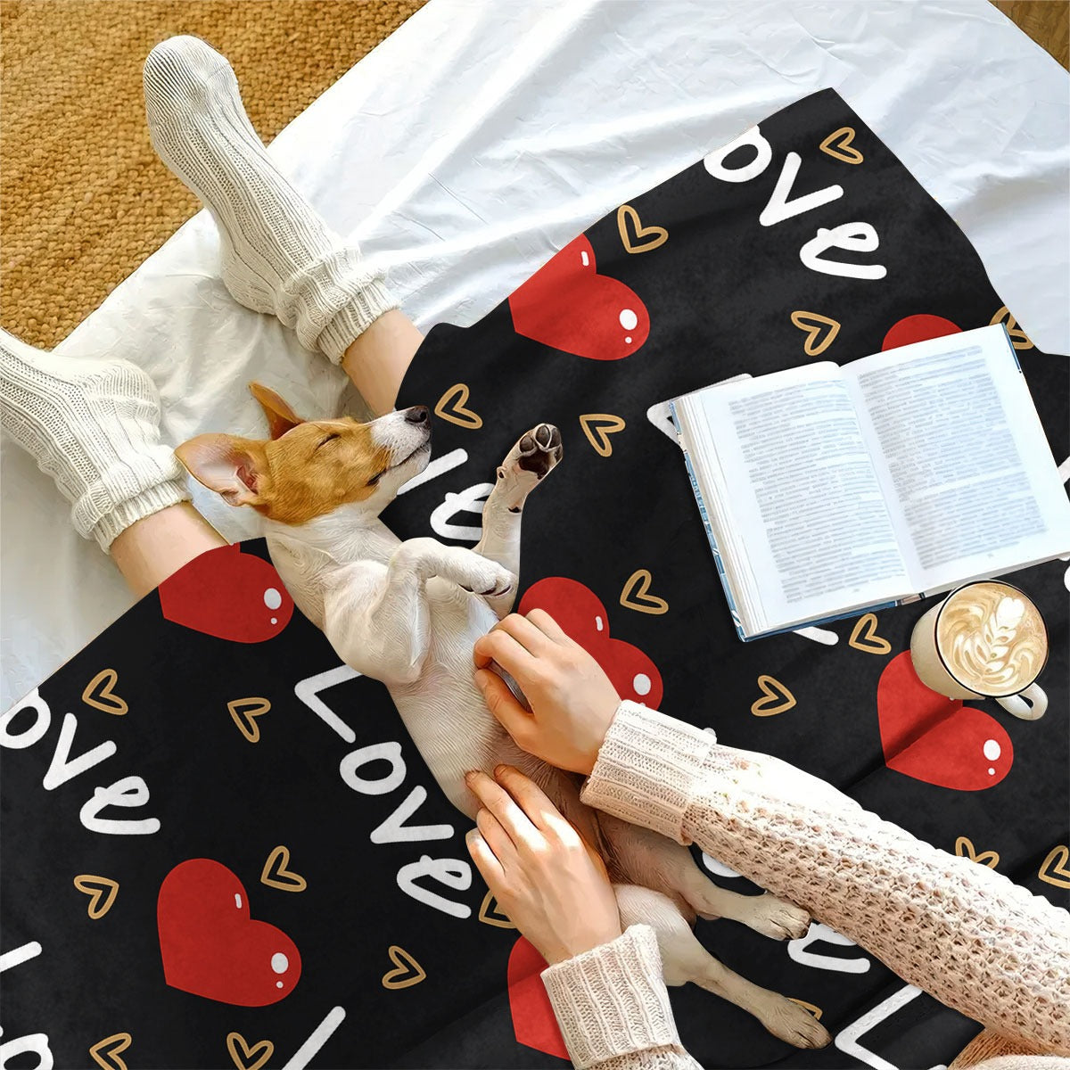 1pc Love Print Flannel Blanket | Soft Warm All-Season Quilted Throw with Red Hearts & Love Lettering, Plush Polyester Bedspread for Napping, Camping, Travel, Home Decor - Ideal Valentine'S Day Gift, Cozy Bedding, Romantic Theme