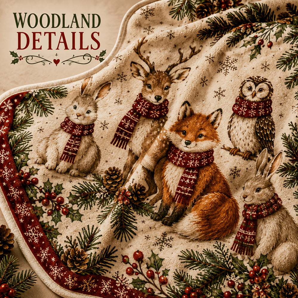 Blankets, Forest Animals Christmas Party Flannel Blankets Autumn And Winter Warm Living Room Sofa Blankets Bedroom Blankets Lunch Break Air Conditioning Blankets