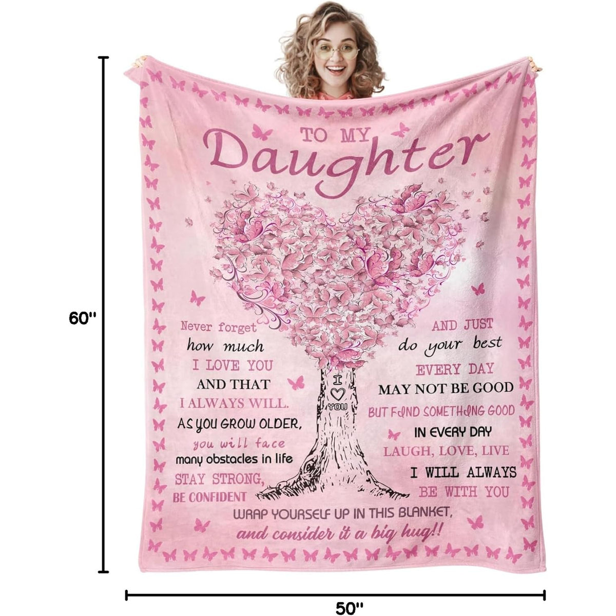 Cozy Gifts for Daughters from Parents, Including a Blanket Suitable for Christmas And Birthdays, Perfect for Adult Daughters. Ideal for Occasions Like Mother'S Day, Valentine'S Day, Or Graduation, Measuring 60X50