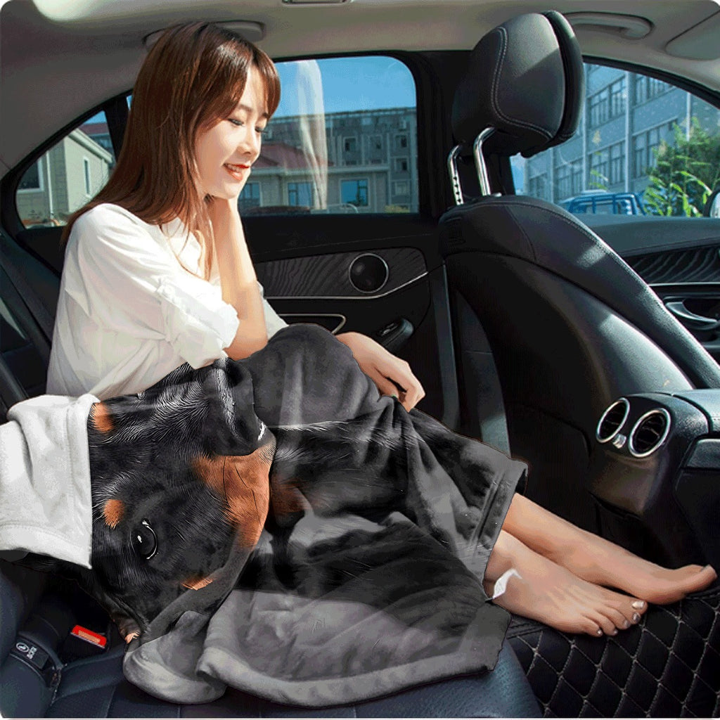 1pc Ultra-Soft Flannel Blanket with Doberman Pinscher Design Cozy All-Season Throw for Sofa Room Decor Warm Plush Fabric Blanket