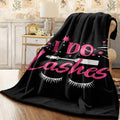 1pc I Do Lashes Pink Typography Black Flannel Blanket Soft Ultra-Soft for Room Couch Sofa Flannel Blanket Throw Size for All Season
