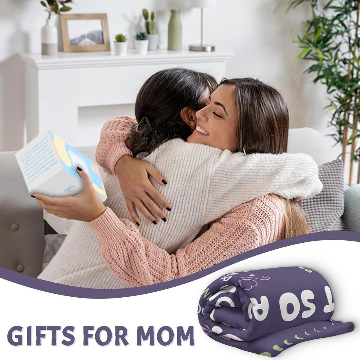 Presents for Mom: A Cozy Flannel Throw Blanket, Perfect for Mother'S Day Or Her Birthday, from Her. The Ultimate Gift for The Best Mom Ever, Measuring 60X50