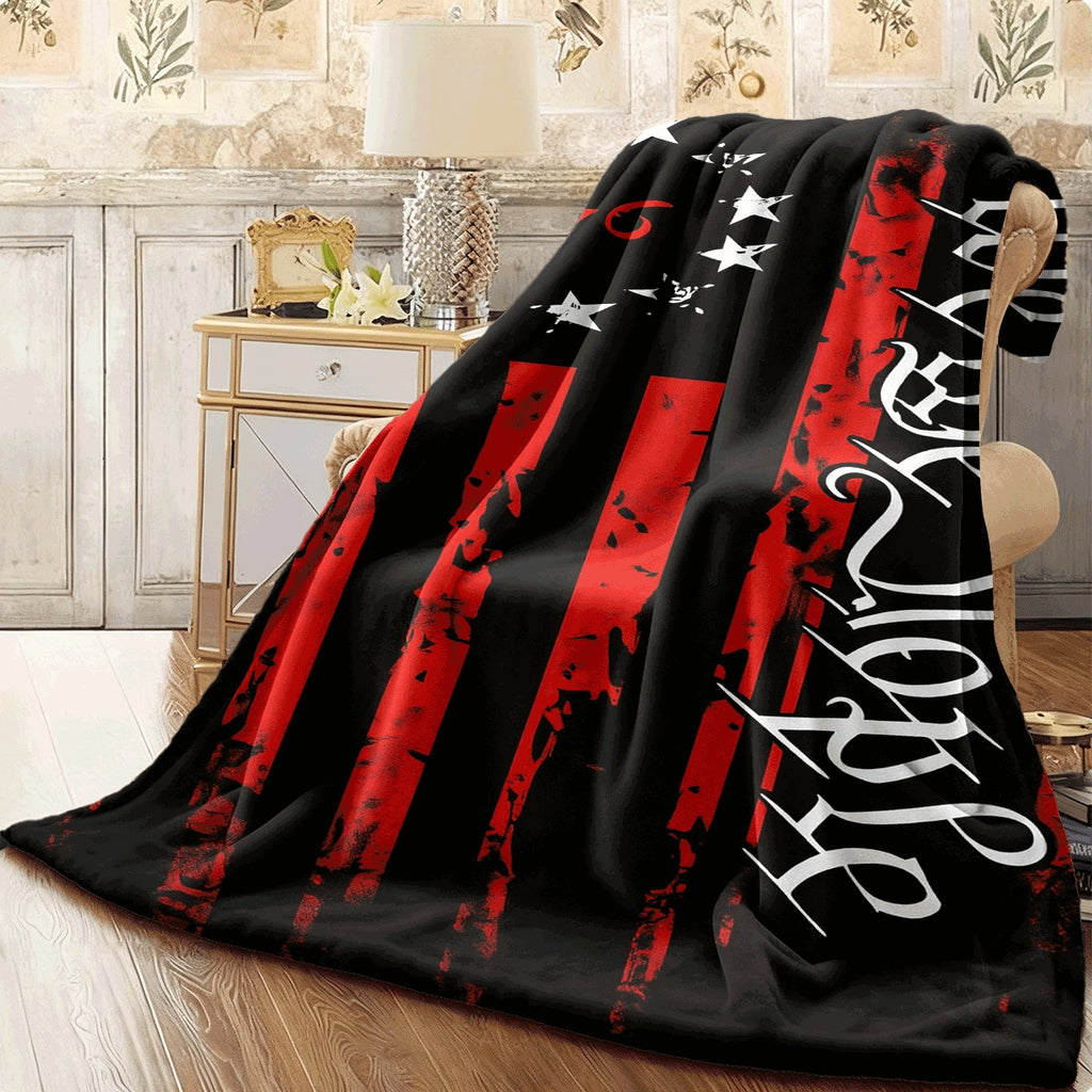 1pc American Flag Pattern Flannel Blanket Gift Blanket for Adults Good Blanket for Family Friends Suitable for Couch Office Lunch Break Blanket Camping Multipurpose Blanket