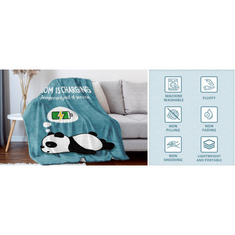 Craftique Humorous Presents for Mother'S Birthday And Valentine'S Day - Mom Is a Charging Blanket - Gifts for New Mothers, an Ultra-Soft Throw Blanket for Napping And Travel, Measuring 60 by 50