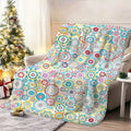 1pc Colorful Geometric Pattern Blanket, Bohemian Style Design, Soft Plush Surface, Lightweight and Durable Flannel Material, Multiple Sizes Available, Perfect for Holiday Gatherings, Living Room Lounging, Bedroom Sleeping, Study Reading