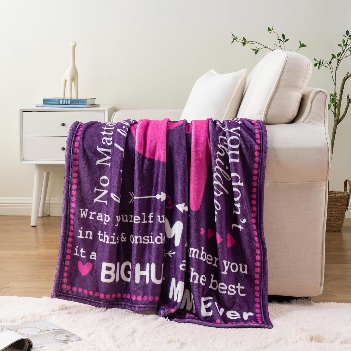 Battilo'S Incredibly Soft And Cozy Blanket for Mothers, a Distinctive Birthday Gift From, Perfect for Mother'S Day, Birthdays, And Christmas. This Flannel Throw Measures 50X60 And Comes in Purple, Ideal for Use on Beds Or Couches