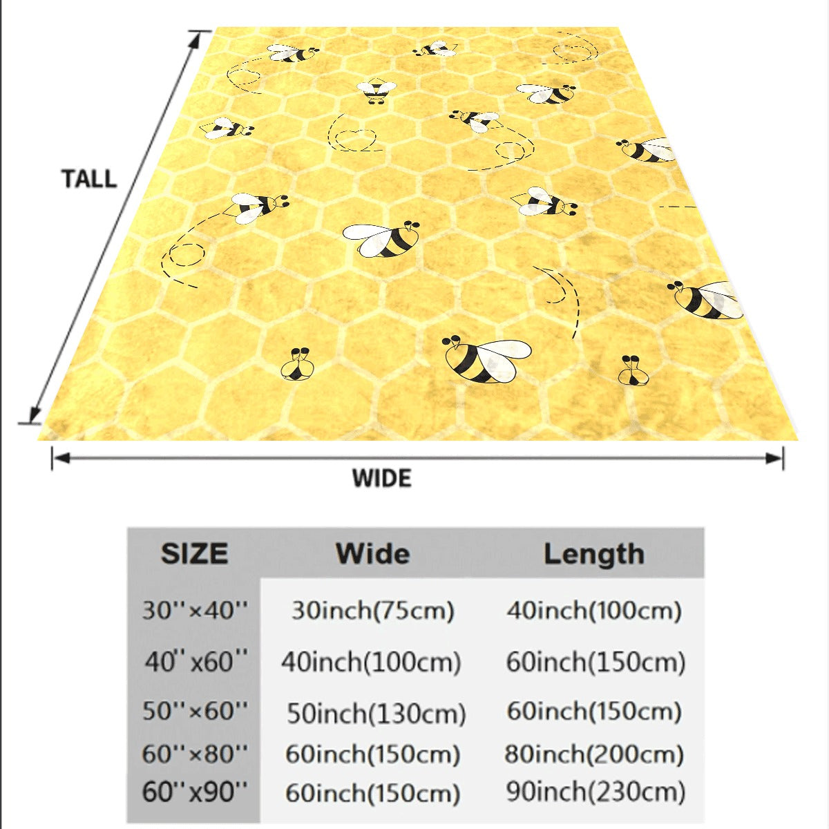 1pc A Vintage Yellow Flannel Blanket Featuring a Bee Design Suitable for All Seasons Made from Fabric with Digital Prints Versatile for Animal-Themed Bedding Great for Napping Camping Traveling
