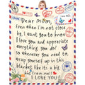Christmas Valentines Throw Blankets Gifts for Mom from Daughter Son 52x60, I Love You Mom Blanket Birthday Gifts for My Best Mother, A Letter Love Dear Mother to My Mom's Blanket Mothers Day Presents