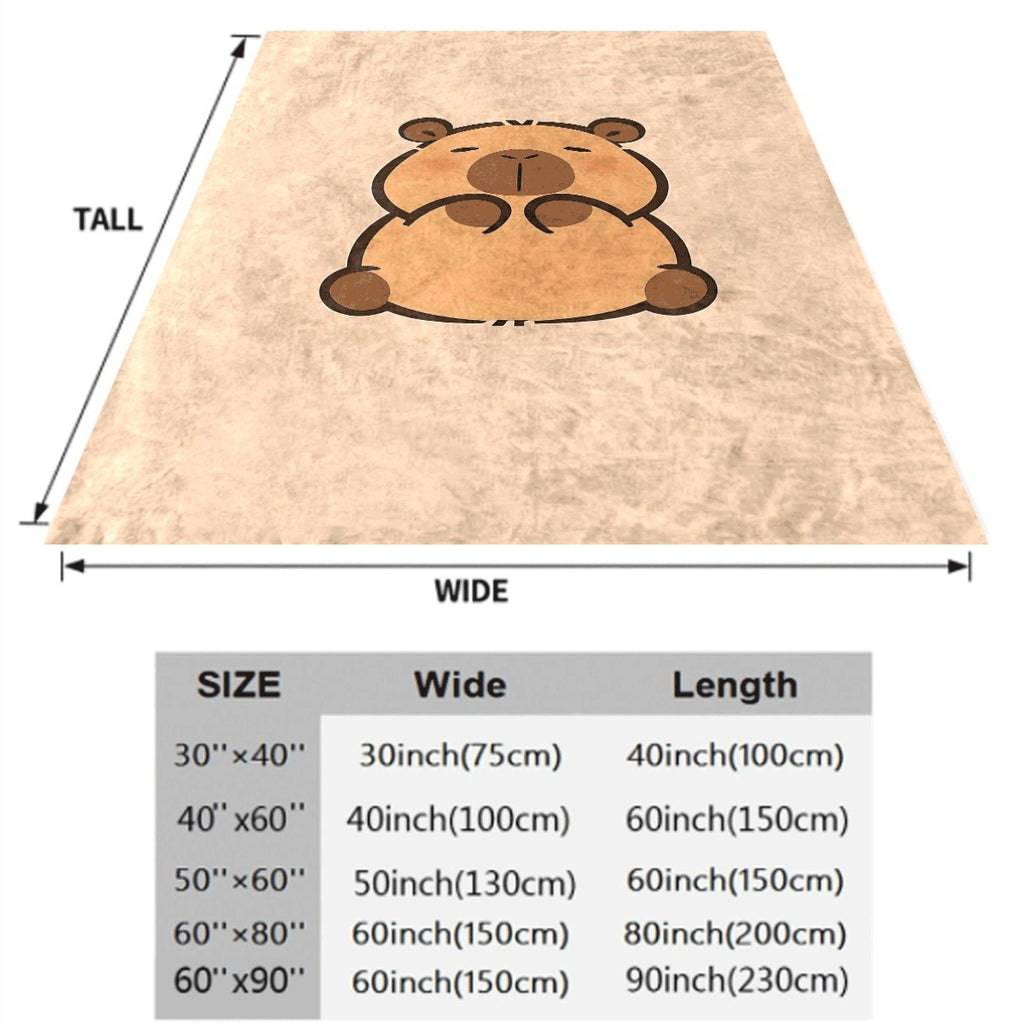 One Cozy Blanket Featuring a Capybara Print, Made of Soft Polyester, Perfect for Year-Round Comfort at Home, in The Office, While Camping, Or During Reading And Napping. It'S Suitable for Both Indoor And Outdoor Use And Is a Playful Addition to Your