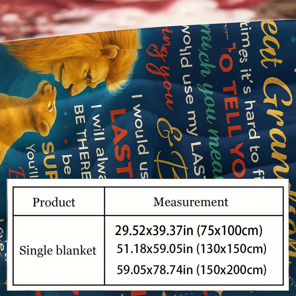 A Heartfelt Blanket Featuring Messages from His Great-Grandfather, Perfect for Birthdays, Holidays, Or Any Special Event to Convey Love And Support