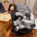 1pc Siberian Husky Print Flannel Throw Blanket Soft Warm All-Season 280gsm Heavyweight Spread with Husky Puppy & Dog Patterns Machine Washable Couch Camping Blanket for Husky Lovers Gi