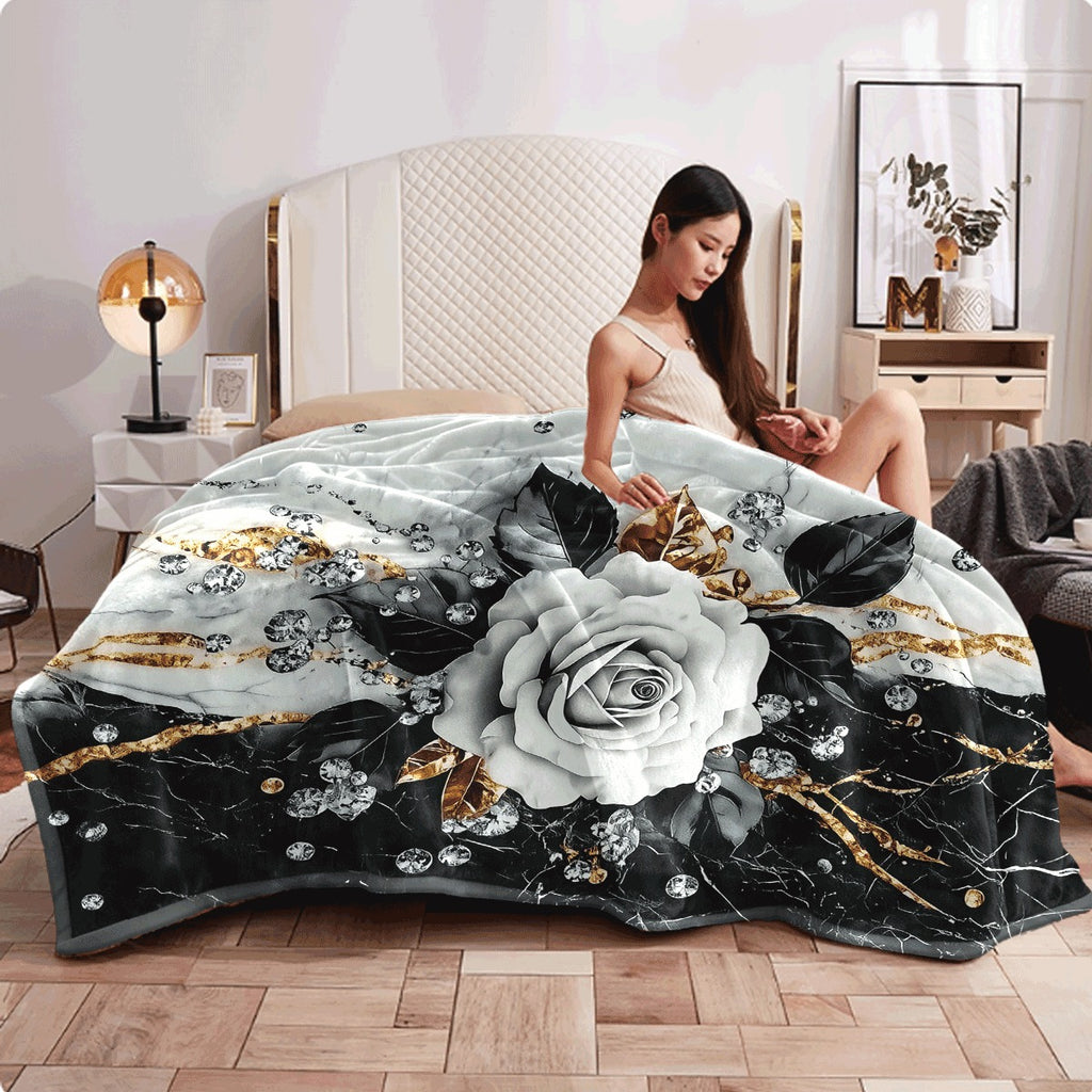 1pc Marble Pattern Luxury Spread Black White Golden Marble Cover with Grey Beige Golden Marble Design Plush Flannel All-Season Sofa Blanket for Queen King Size S Machine Washabl