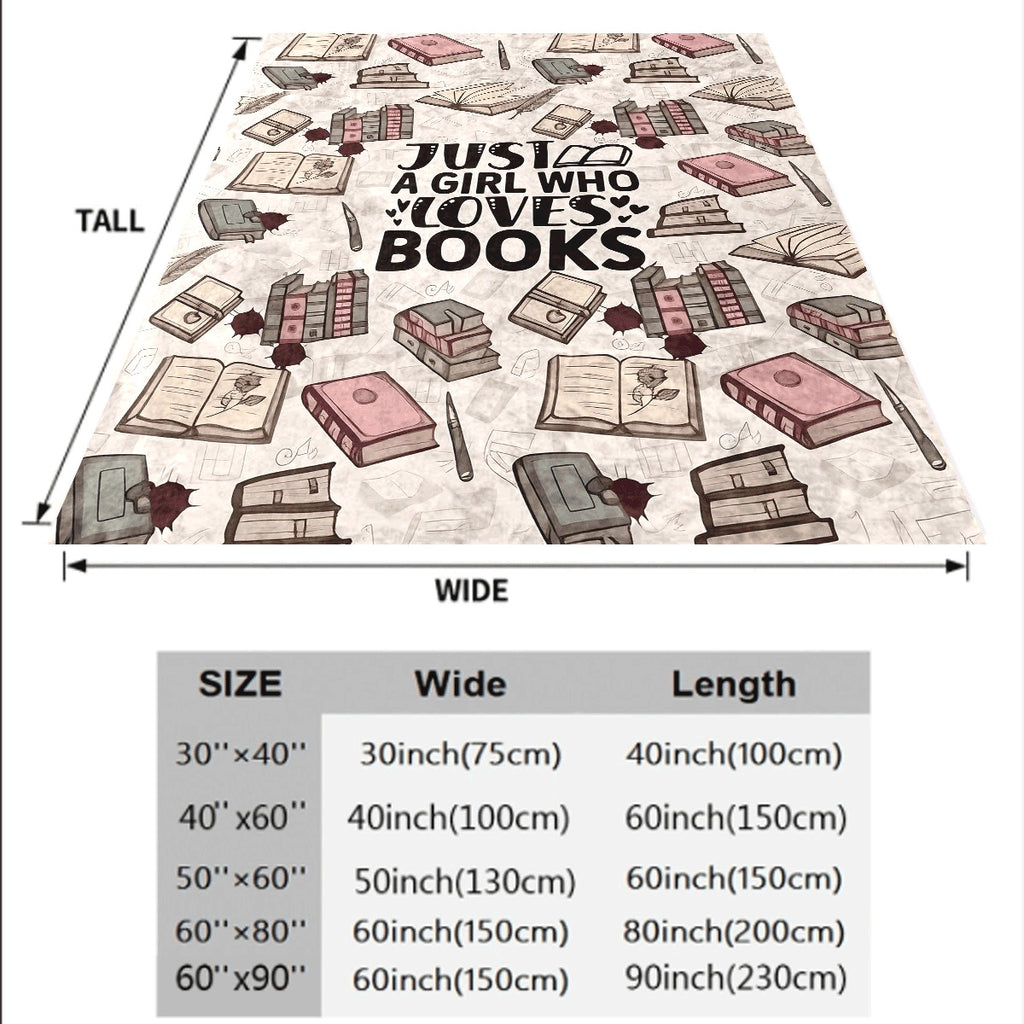 1pc Book Lover Style Flannel Blanket Soft Polyester All-Season Throw Multi-Size Decorative Blanket for Room and Living Room Machine Washable Perfect Gift for Family and Friends on Birthday