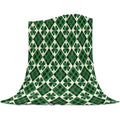 Flannel and Microfiber Soft Bed Throws Blanket | St. Patrick'S Day Scottish Checked Four-leaf Clover, All Season Warm, Lightweight, 39x49 inch for Living Room/Bedroom Decor