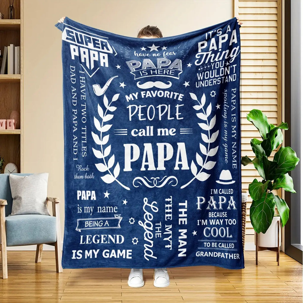 World'S Best Dad- Flannel Throw Blanket| Perfect Gift for Papa on Father'S Day, Birthday& More| Soft, Warm& Cozy| Machine Washable| Blue