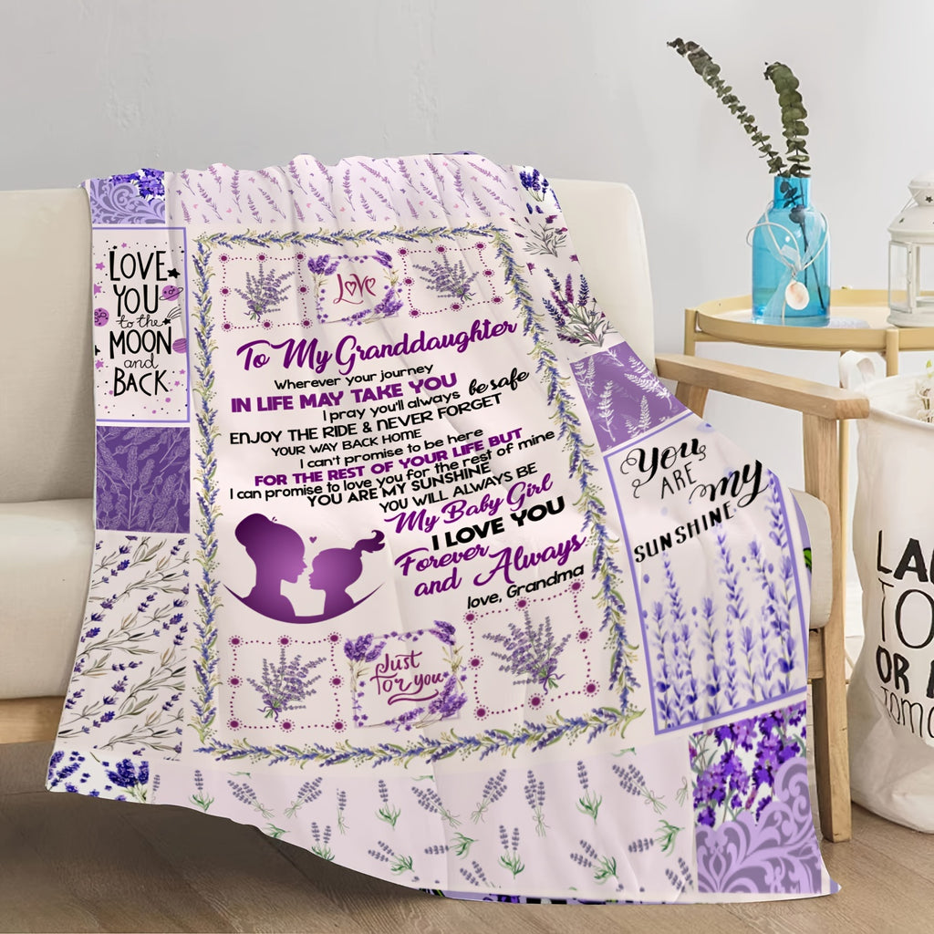 1pc Flannel Blanket, a Blanket Gift for My Granddaughter, Comfortable and Warm Soft Blanket Suitable for Sofa, Office Desk, and Travel