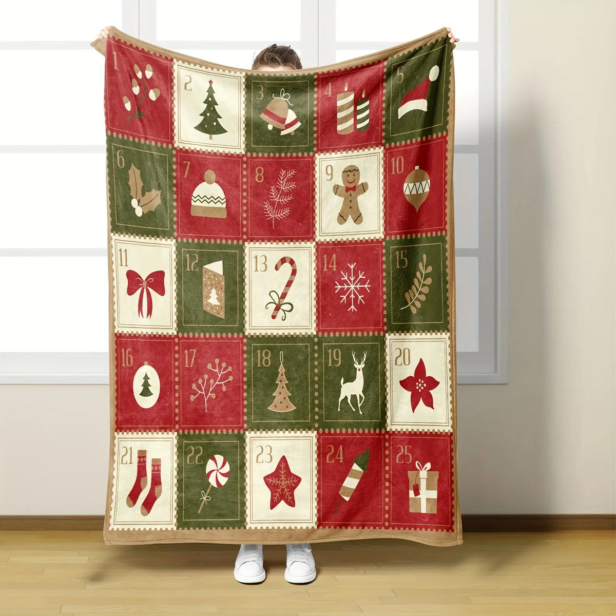 1pc Vintage Christmas-Themed Blanket, Made of Flannel, Soft And Warm, Suitable for Use on a Couch, Sofa, Office,, Camping, Or Travel. A Versatile Gift Blanket for Any Season