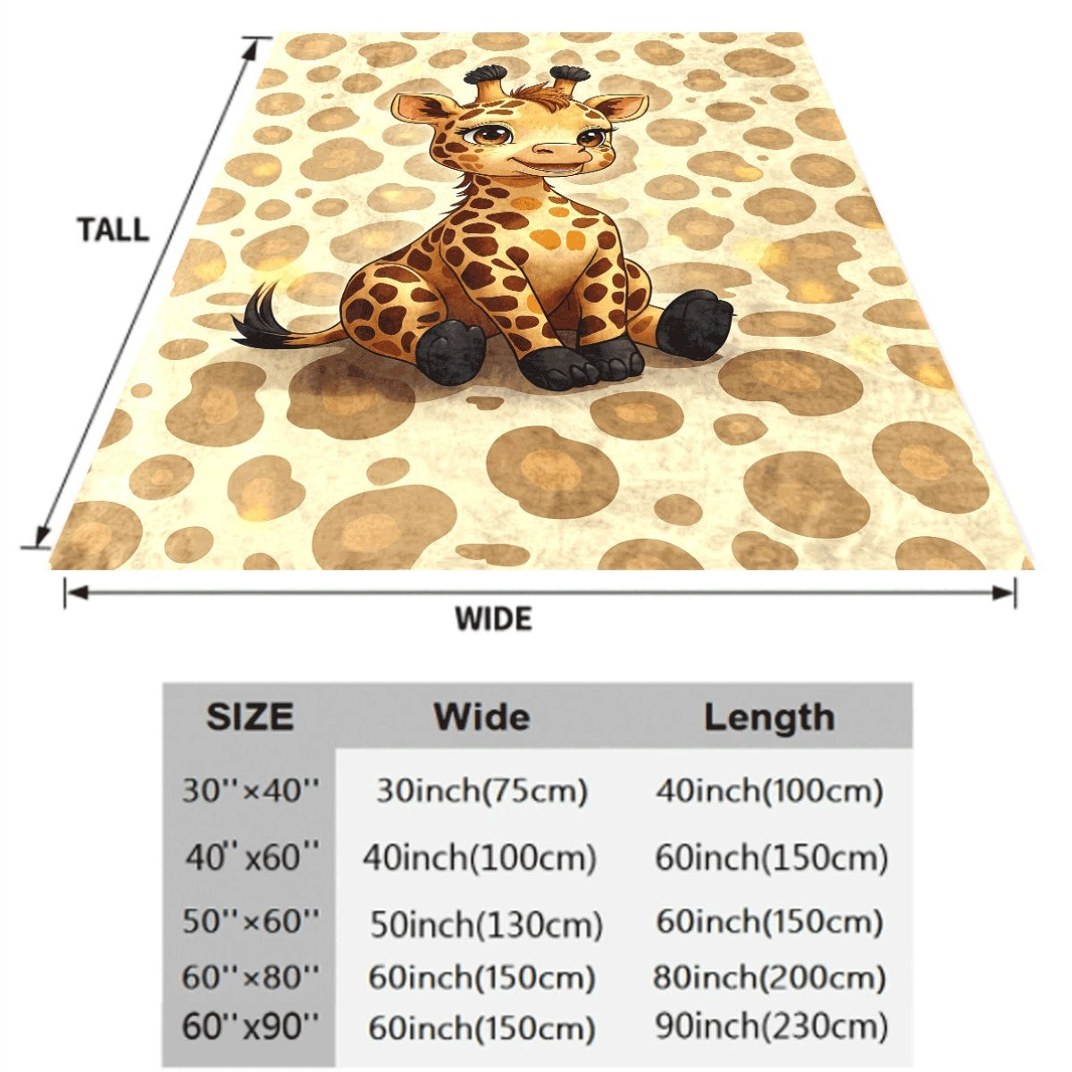 1pc Cozy Spotted Safari Playtime Giraffe Print Throw Blanket Soft Lightweight Flannel, Retro Fantasy Animal Design for Bed, Couch, Camping All-Season Multi-Purpose Gift, Giraffe Blanket, Home