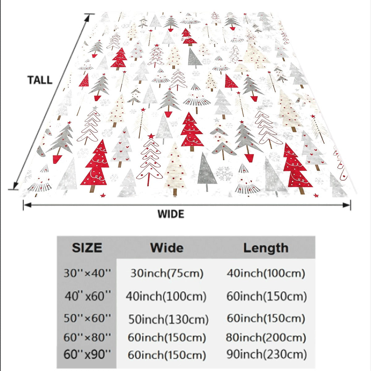 1pc Christmas Tree Pattern Flannel Blanket Soft Plush Flannel Throw with Colorful Christmas Trees & Snowflakes Cozy Warm Throw Blanket for Sofa Living Room All-Season Decorative Xmas Blanket