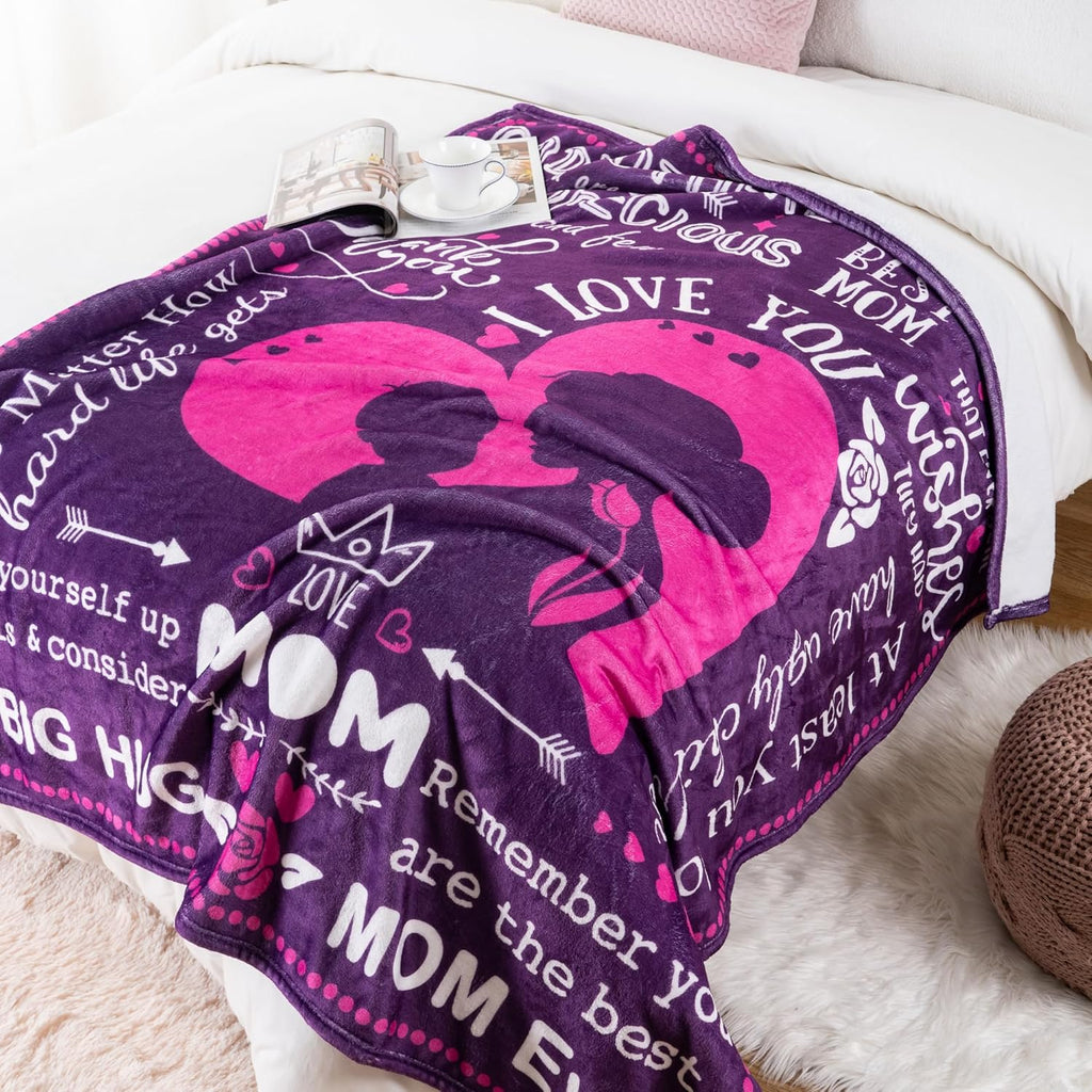 Battilo'S Incredibly Soft And Cozy Blanket for Mothers, a Distinctive Birthday Gift From, Perfect for Mother'S Day, Birthdays, And Christmas. This Flannel Throw Measures 50X60 And Comes in Purple, Ideal for Use on Beds Or Couches