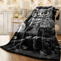 1pc Cozy Owl Print Flannel Throw Blanket Soft Warm & Versatile for Couch Office Camping All-Season Gift Idea