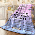 1pc Cozy Pink & Purple Gradient Mental Health Flannel Blanket with Encouraging Quotes, All-Season Soft Throw for Emotional Comfort