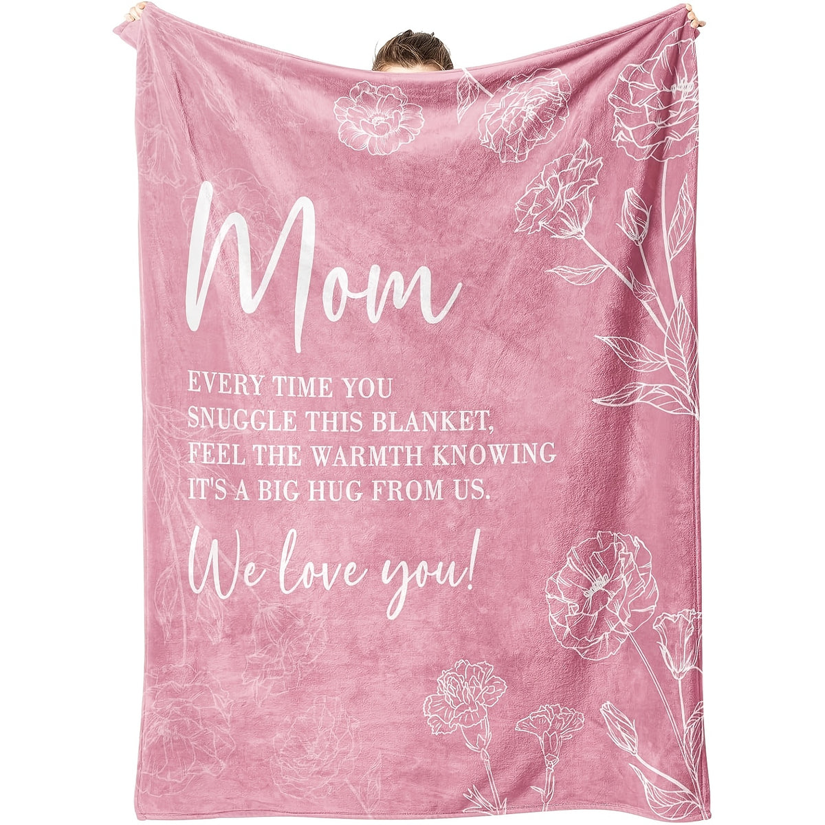 A Cozy Blanket Featuring a Wine Red Backdrop Adorned with a White Floral Design, Perfect As a Birthday Present for Mothers, Daughters, And Sons. Ideal for Use in Dorms, Office Naps, Outdoor Camping, Or As Room Decor, with a Thickness of 280Gsm