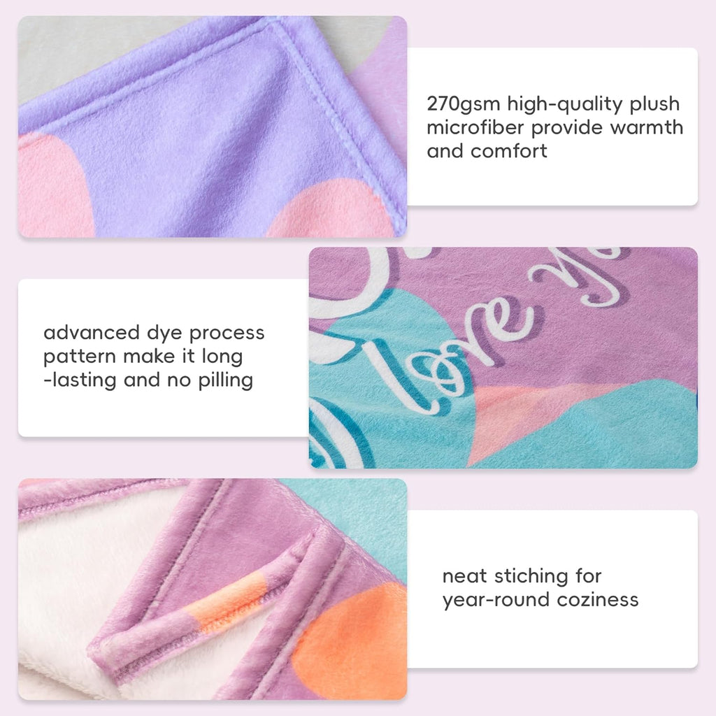 Battilo for Mom Birthday Mothers Day, to My Mom Blanket Gift from Daughter Son, Gift Blanket, Super Soft Flannel Throw Blanket for Couch Bed Sofa 50 X 60
