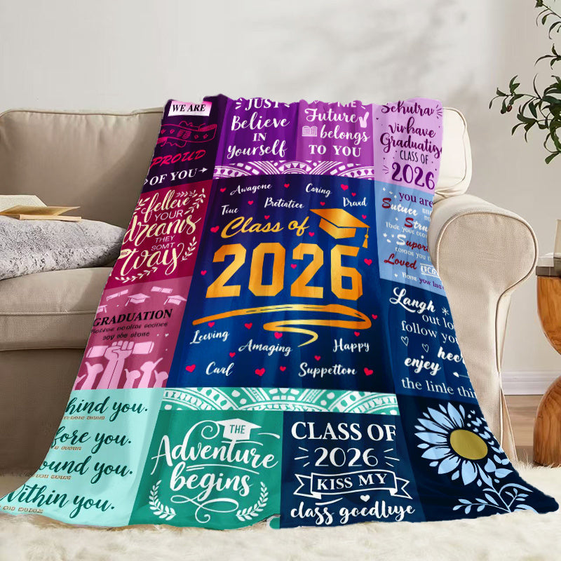 1pc Graduation Blanket with Graduation Season Pattern, Lightweight And Soft Blanket, Gift Blanket for Family And Friends. Mother'S Day, Father'S Day