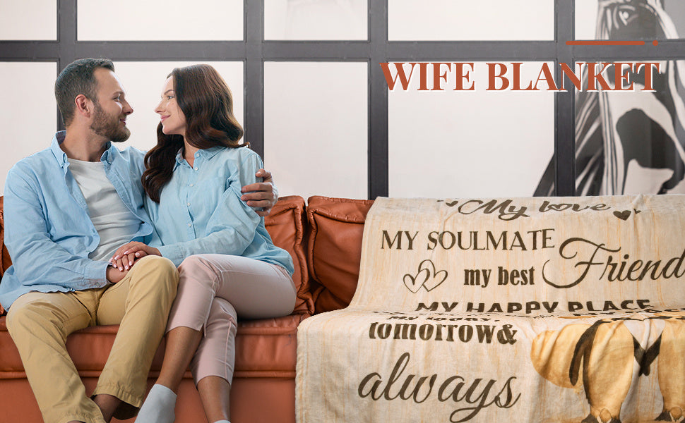 Gifts for Wife from Husband, Gifts for Her Blanket, Wife Birthday Gift Ideas, to My Wife's Throw Wifey Gift, Anniversary Christmas Blanket for Women