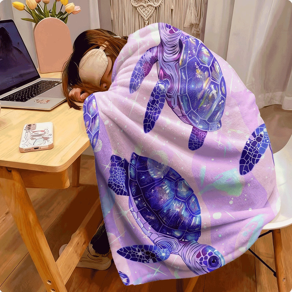 1pc Cozy Sea Turtle Flannel Throw Blanket Soft Warm and Perfect for Couch Office and Travel Ideal Gift for Friends