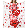 Buryeah Valentine's Day Blanket 50 X 60 Red Heart Blanket Valentine's Day Gift Plush Warm Love Decor for Sofa Couch Home Decoration