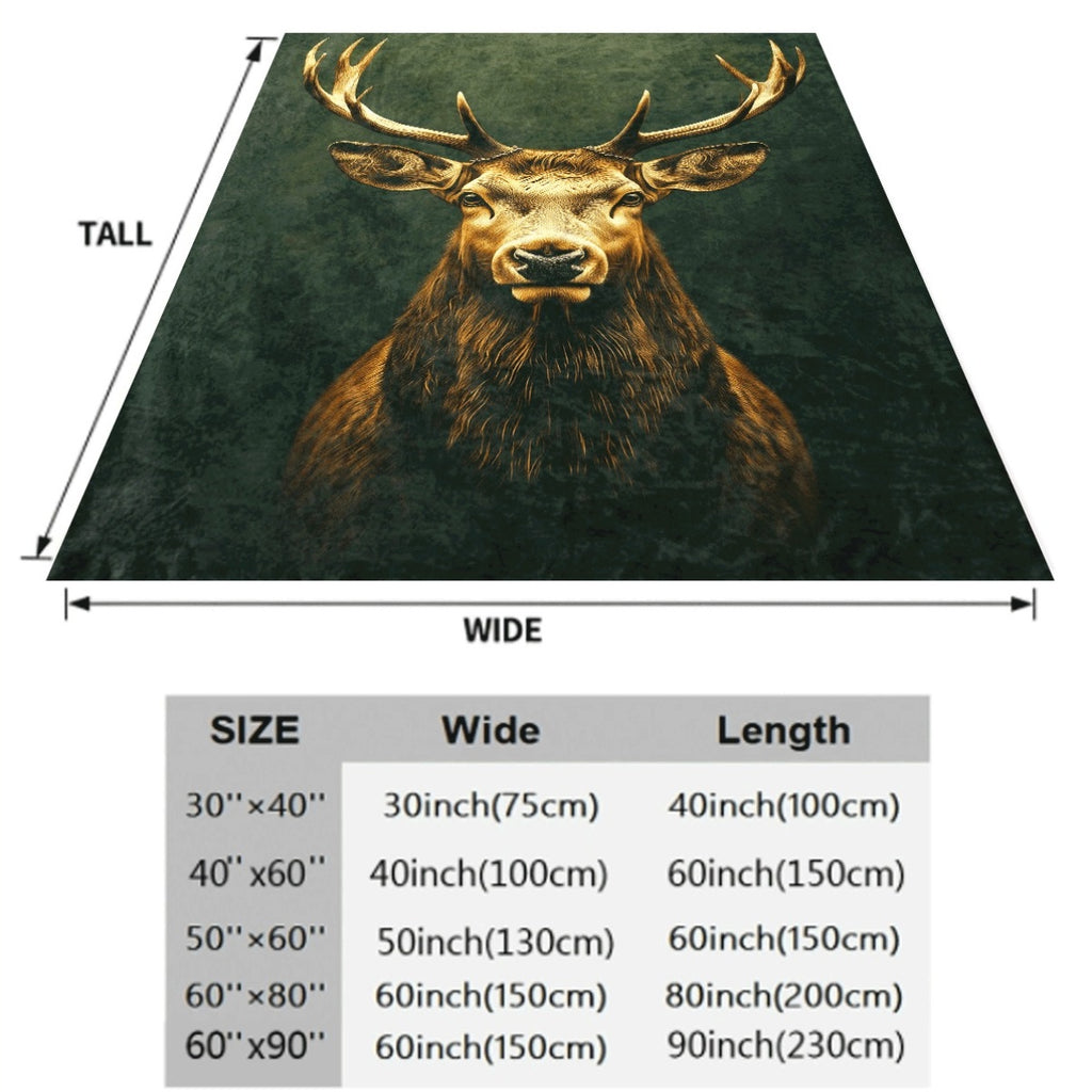 1pc Nordic Deer Head Blanket - Super Soft Blanket Suitable for All Seasons Sofa Camping Travel Cover Carpet Perfect Gift for Nature Enthusiasts Thick And Durable Nordic Style