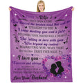 Gifts for My Wife on Mother'S Day And Her Birthday, a Blanket from Her Husband, Romantic Anniversary Presents for Women, Expressing My Love, in Purple, Measuring 60''X80''