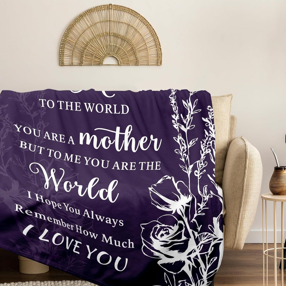 Gifts for Mom'S Birthday, a Christmas Blanket from Her, a Cozy Blanket for My Mother, The Perfect Gift for The Best Mom Ever, a Present for Mother'S Day Or Valentine'S Day, a Soft Flannel Throw for The Couch Or Measuring 50X60