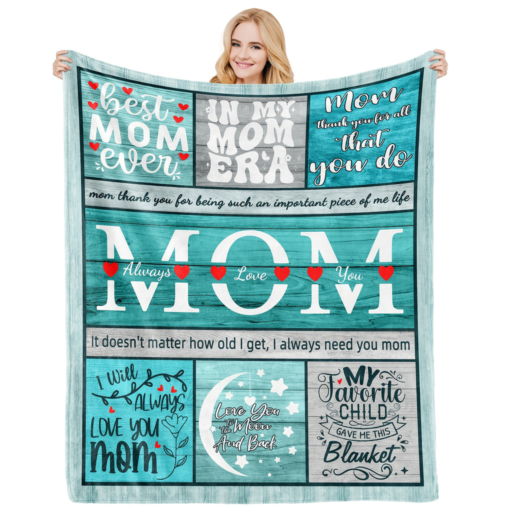 1pc Super Soft Flannel Letter Blanket Birthday Gift for Mom, Comfortable Travel Blanket for, Couch, Chair- Perfect for Mothers Day, Christmas, Valentines Day, And Any Occasion