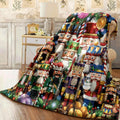 1pc Christmas Nutcracker Flannel Blanket Festive Colorful Nutcracker Toys & Holiday Ornaments Print Cozy Warm Flannel Throw for Couch Perfect Christmas Home Decor & Gift