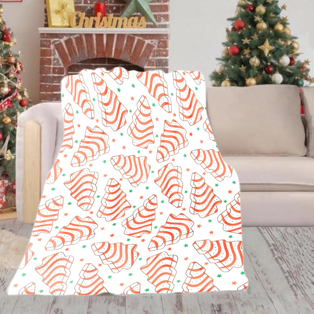 JOOCAR 1 Christmas Gift Blanket, Printed with Christmas Tree Cake Pattern, Soft and Comfortable, Suitable for Sofas, Cars, Offices and Camping Trips, Holiday Season Pattern, Modern Design, Ideal Holiday and Birthday Gifts,