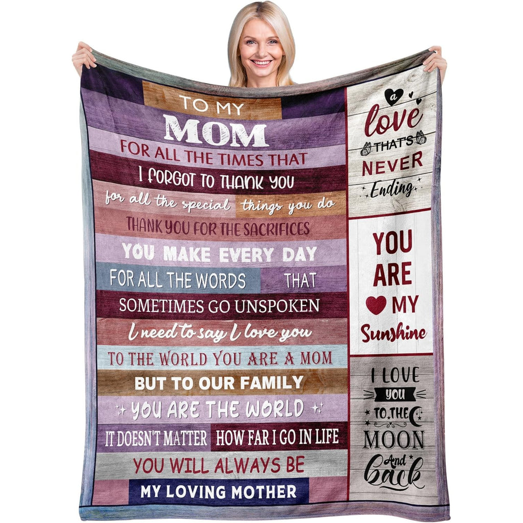 Gift for Mom, Mom Birthday Gifts, Mom Gift from Daughter Son, for Moms Birthday, Mom Gift for Christmas Mothers Day Throw Blanket 50x60, Gifts for Moms Who Have Everything