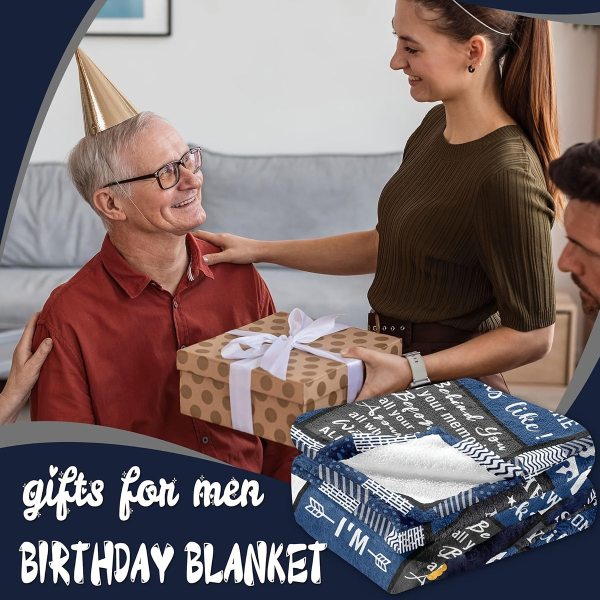 A Flannel Blanket for Men Celebrating Their 70Th Birthday, Featuring a Vintage 1955 Design with a Funny And Uplifting Message, in a Blue Plaid Pattern. an Ideal Gift for Him, This Throw Blanket Is Cozy for Any Season
