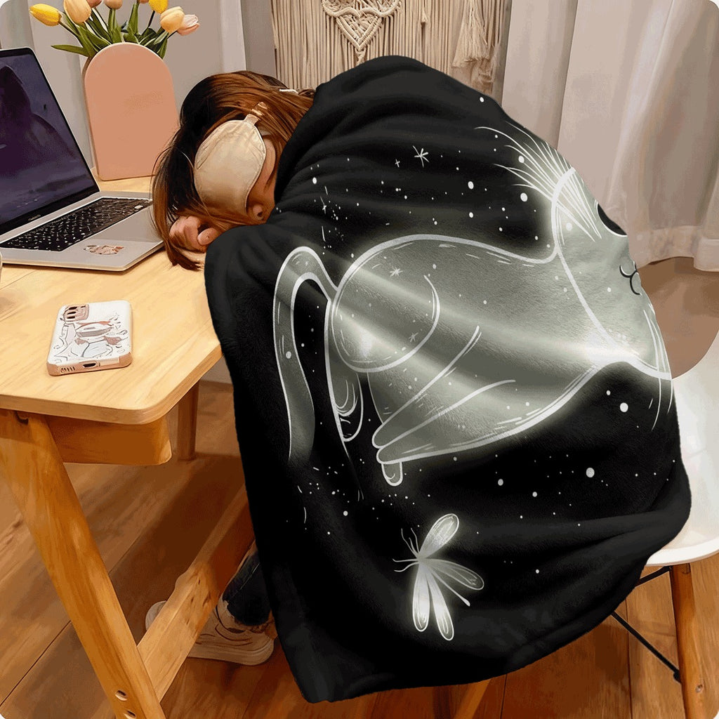 1pc 1pc a Cat Design Featuring Fireflies Suitable for Use on Sofas in Rooms Living Rooms And Couches And Chairs This Soft And Cozy Lightweight Flannel Blanket Makes a Great Gift F