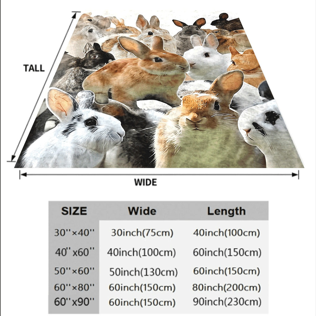 1pc Comfortable Rabbit Theme Fleece Blanket Soft High-Definition Digital Print All-Season Soft, Breathable 100% Polyester Perfect Gift for Family and Friends