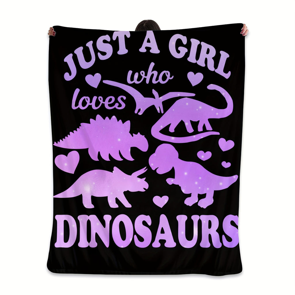 Dinosaur Lover's Delight: Soft Plush Throw Blanket - Perfect Gift for Youngsters & Women, Cozy Flannel Dino Blanket for Couch or Chair, 50x40 Inches