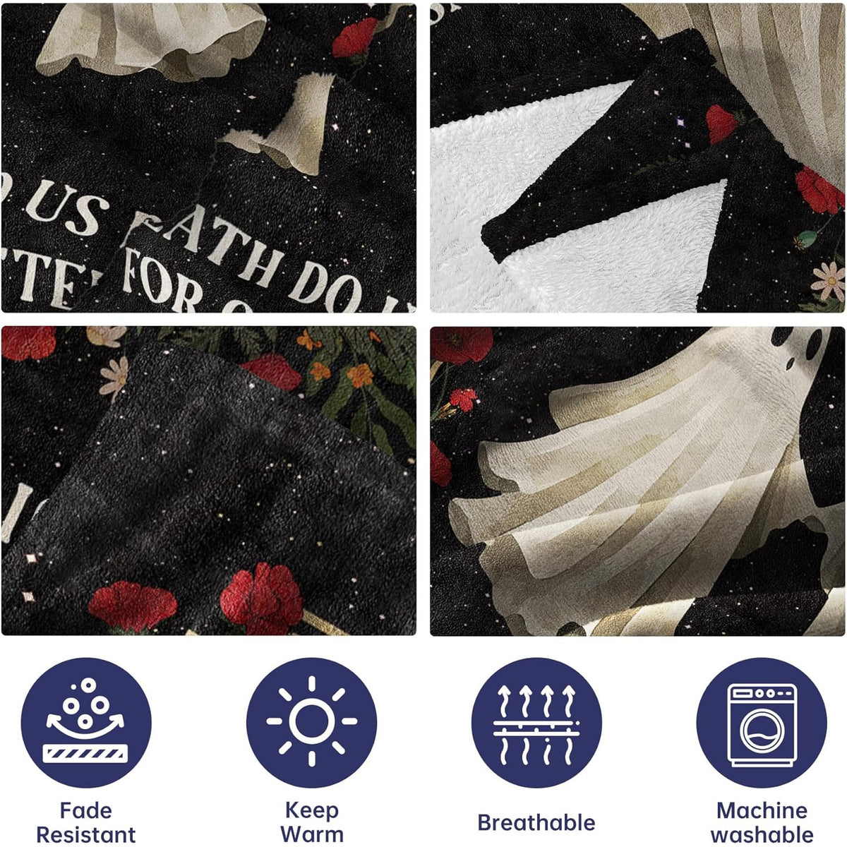 Valentines Day Gifts for Her Him- Couple Blanket, Valentines Anniversary Wedding Gifts for Women Men Wife Husband Couple, Engagement Birthday Gift for Women Friend, I Love You Gothic Blanket